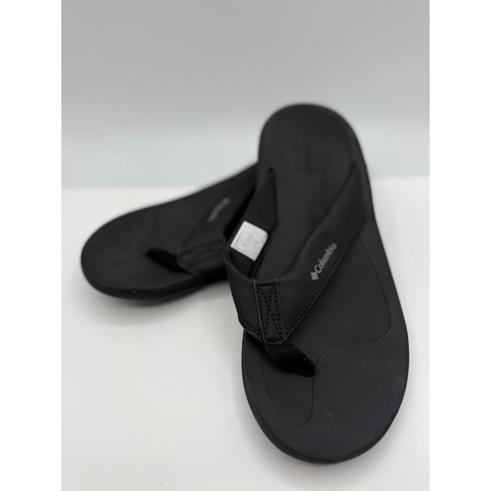 Columbia Flip Flop Sandals Men's Sz 10 Black BM0103-010 Beach Cushioned Comfort